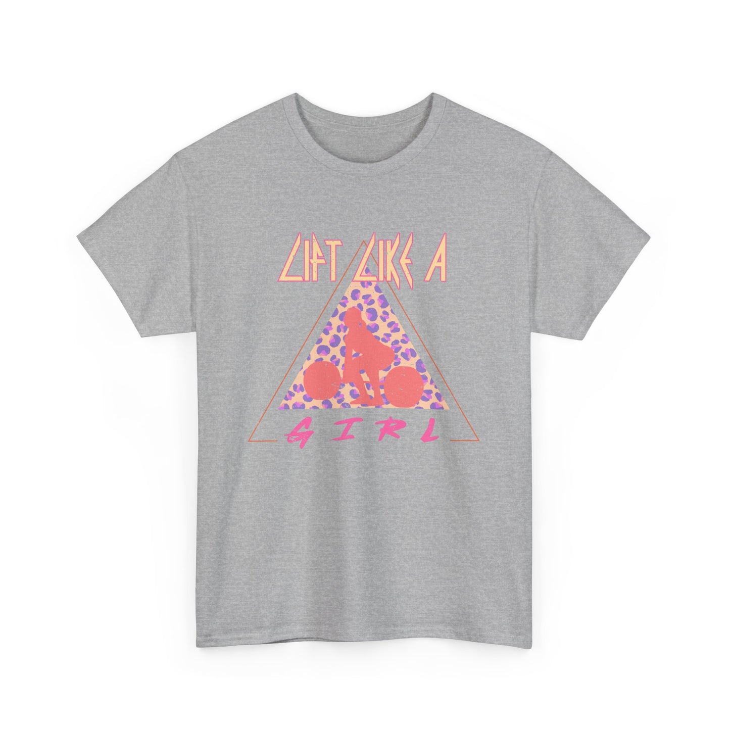 Lift Like a Girl Weightlifter Cotton Tee - Retro Rocker