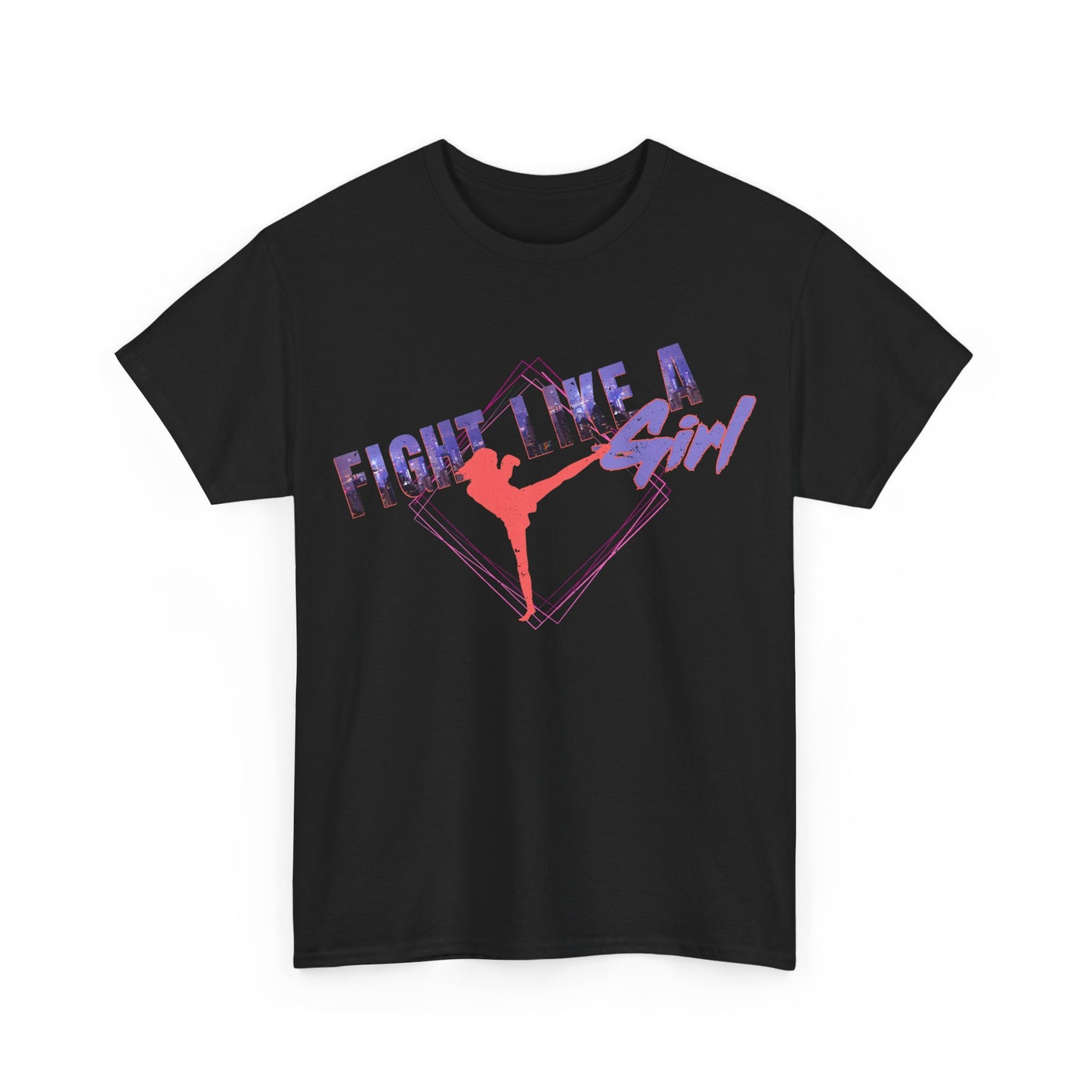 Fight Like a Girl Muay Thai Cotton Tee - City Lights