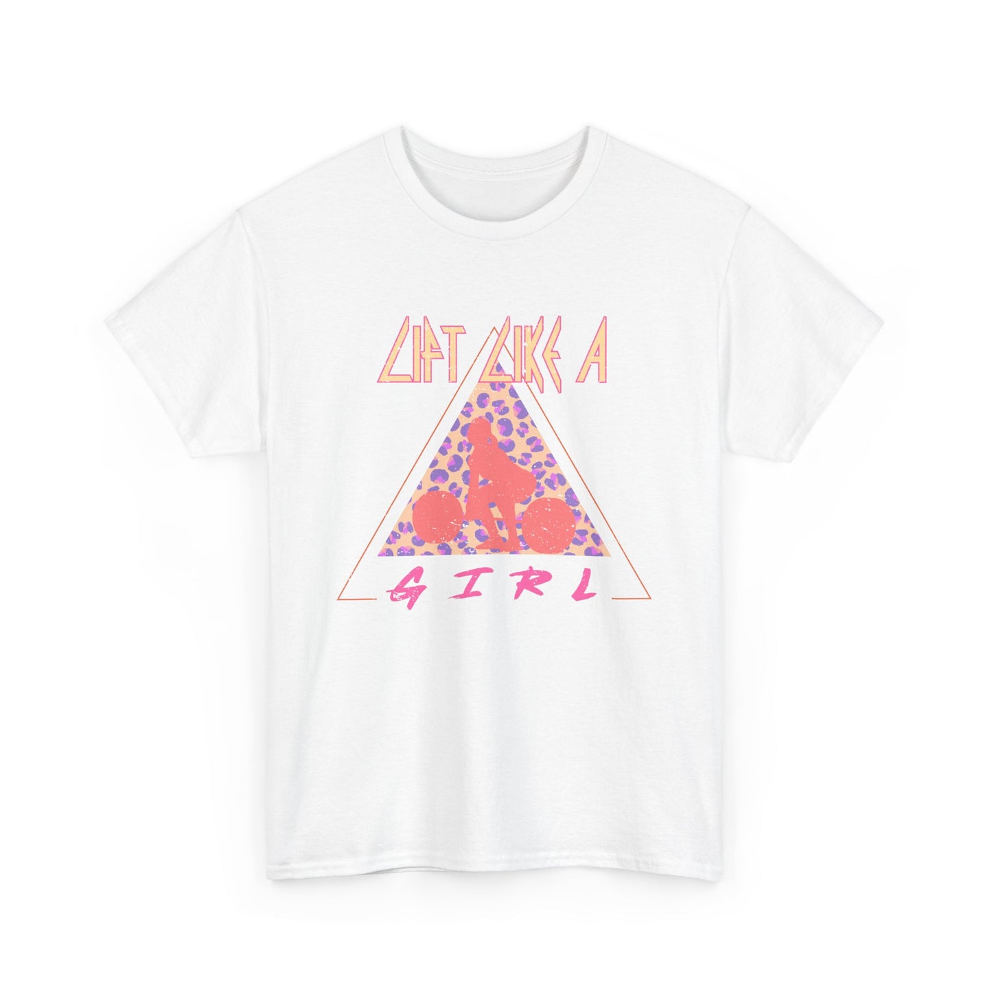 Lift Like a Girl Weightlifter Cotton Tee - Retro Rocker
