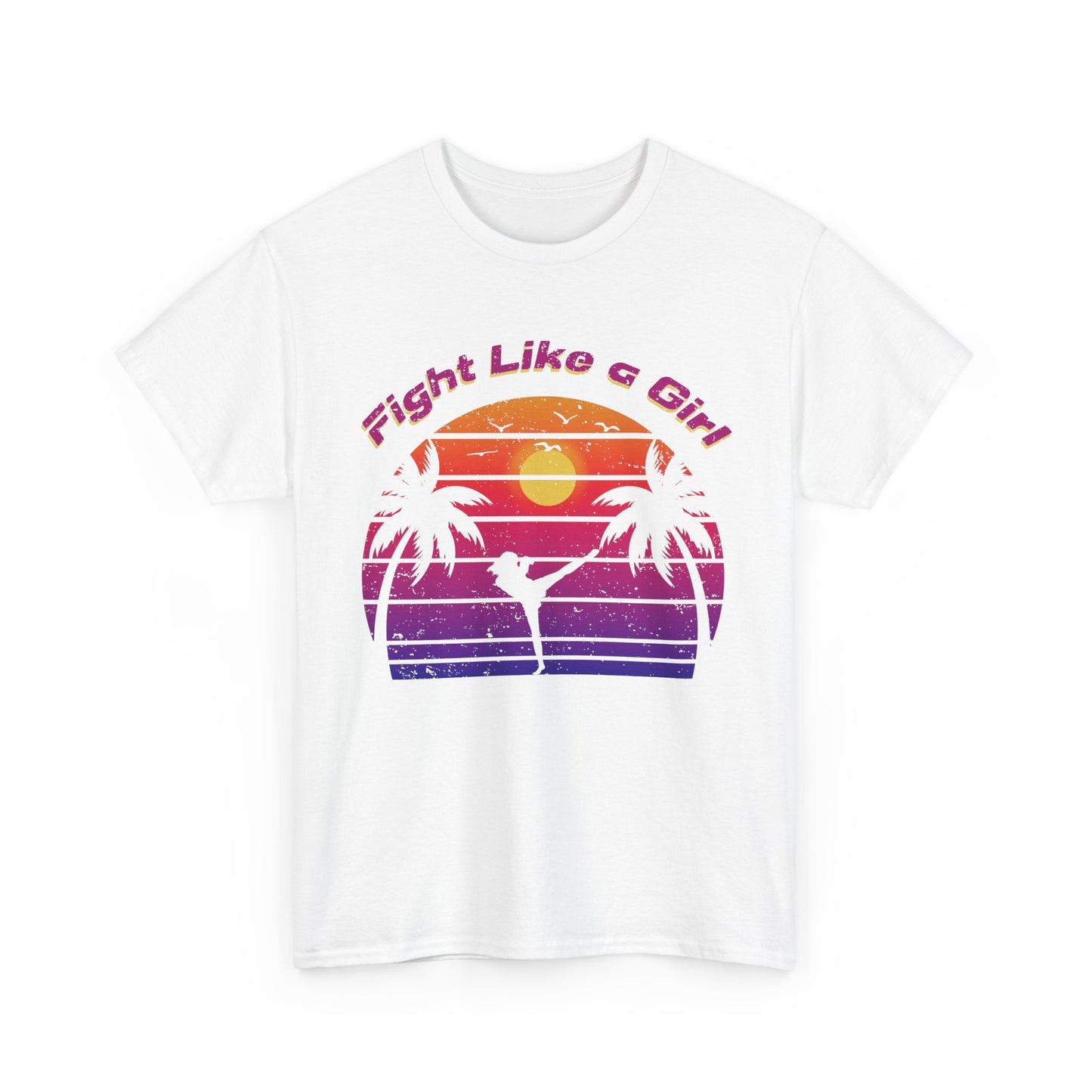 Fight Like a Girl Muay Thai Cotton Tee - Vintage Sunset