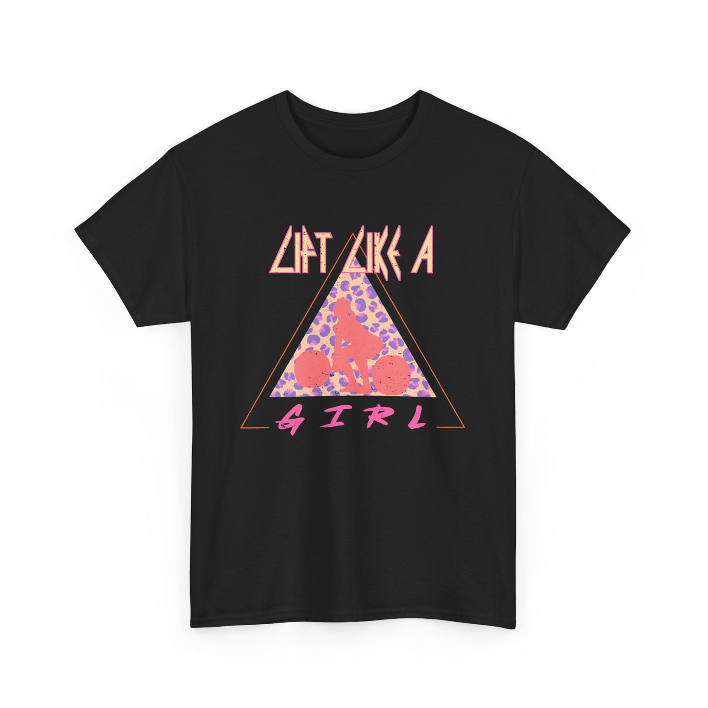Lift Like a Girl Weightlifter Cotton Tee - Retro Rocker