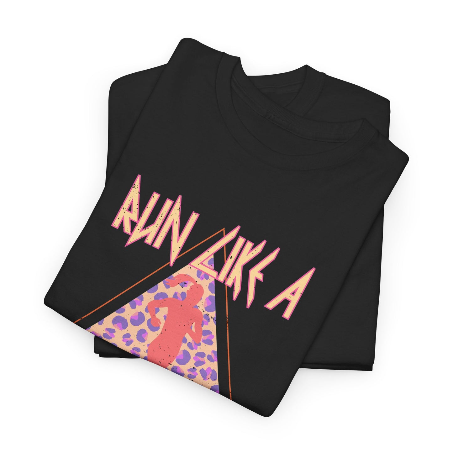 Run Like a Girl Runner Cotton Tee - Retro Rocker