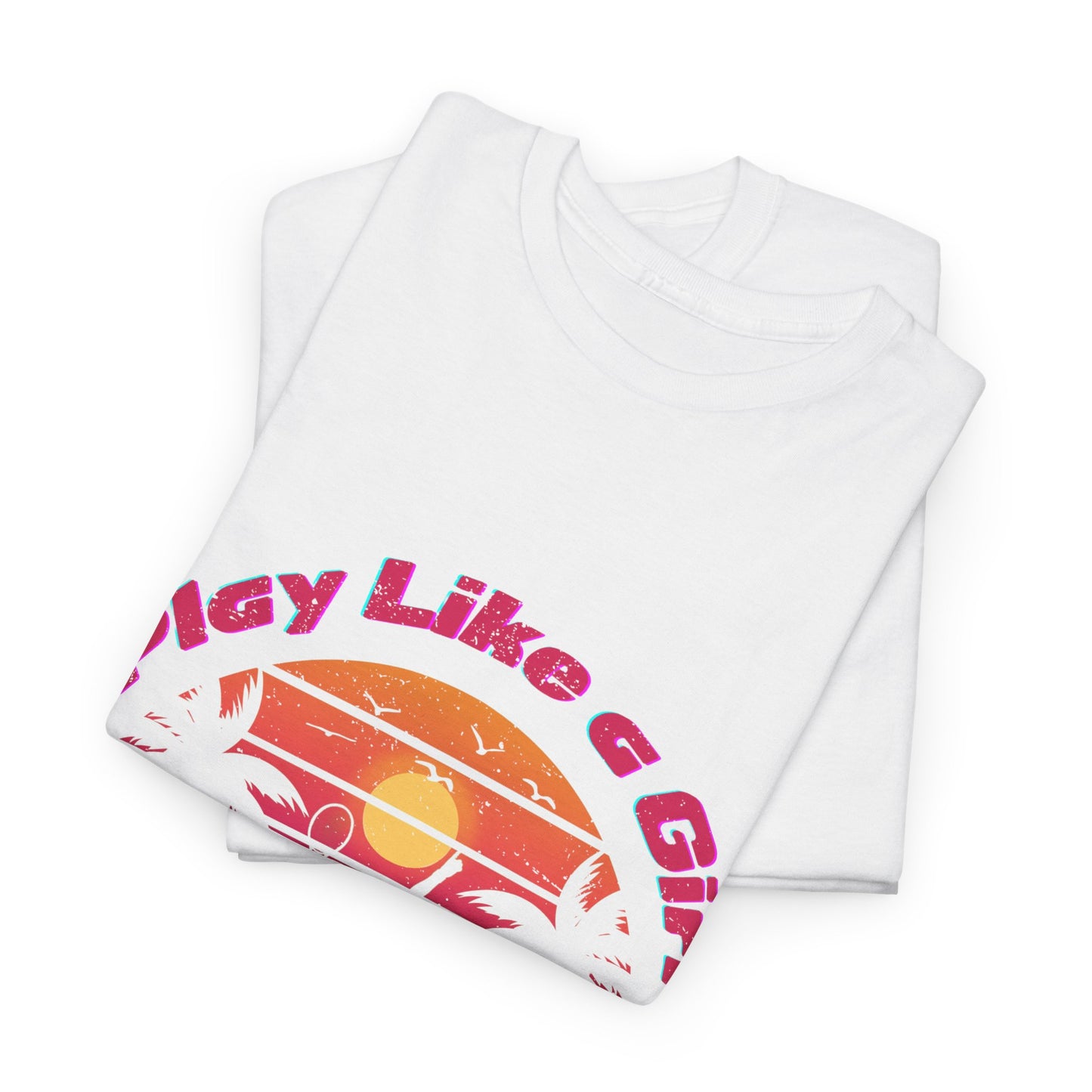 Play Like a Girl Wheelchair Tennis Cotton Tee - Vintage Sunset