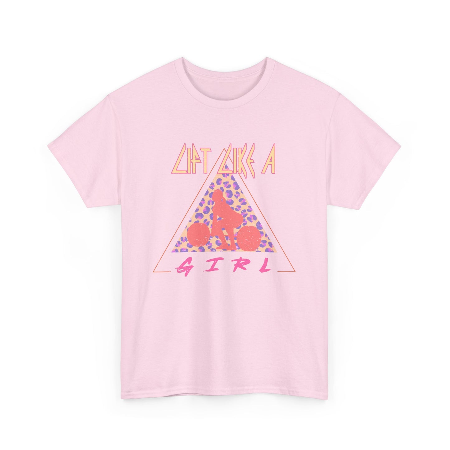 Lift Like a Girl Weightlifter Cotton Tee - Retro Rocker