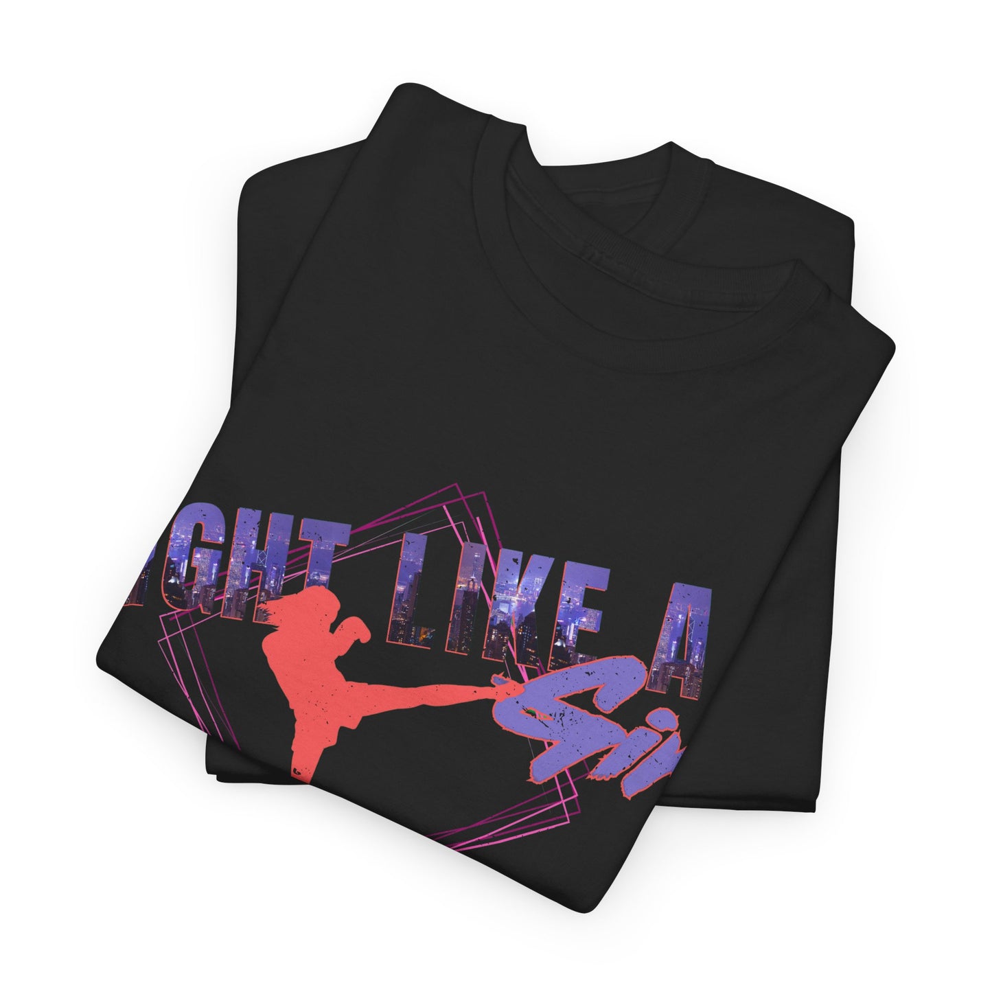 Fight Like a Girl Muay Thai Cotton Tee - City Lights