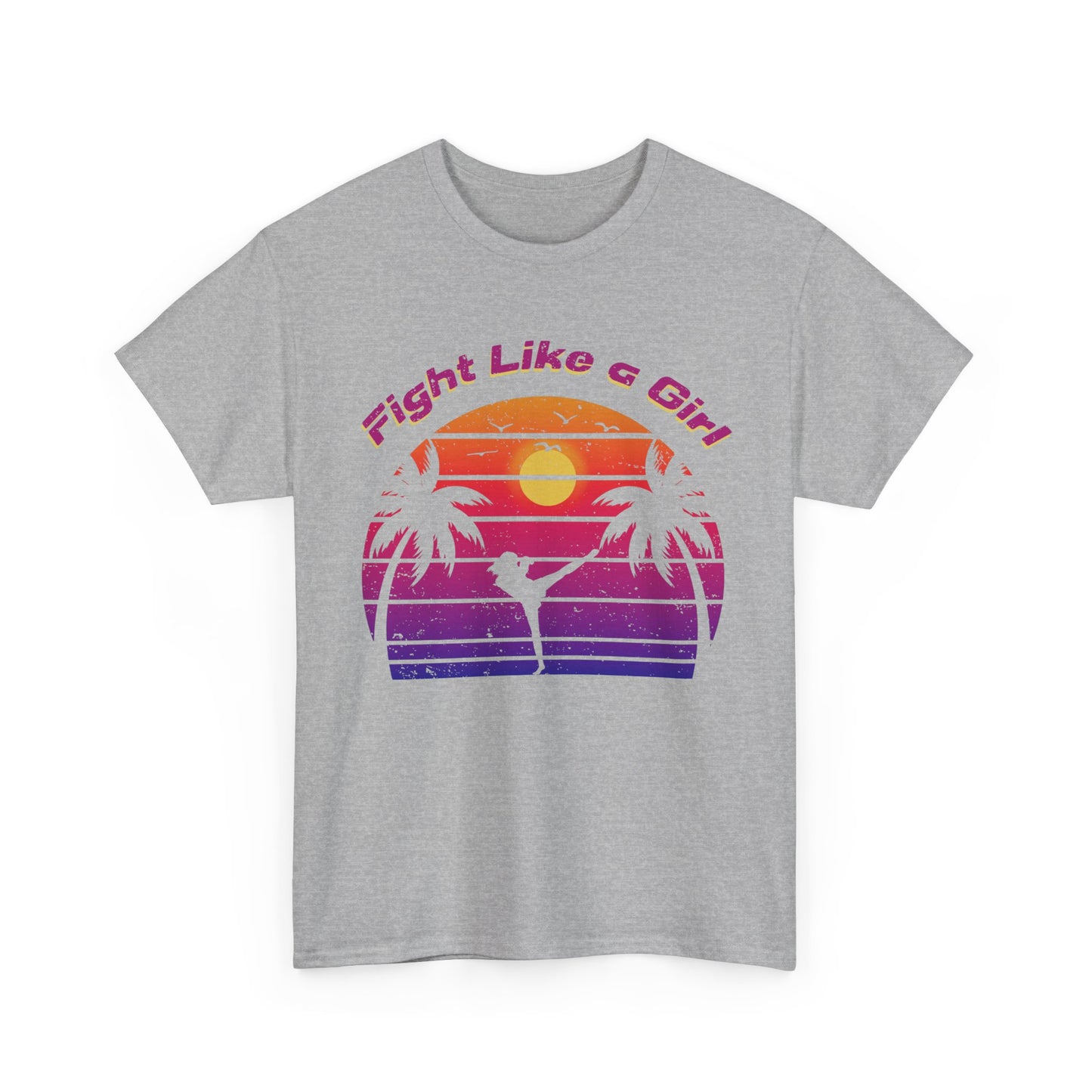Fight Like a Girl Muay Thai Cotton Tee - Vintage Sunset
