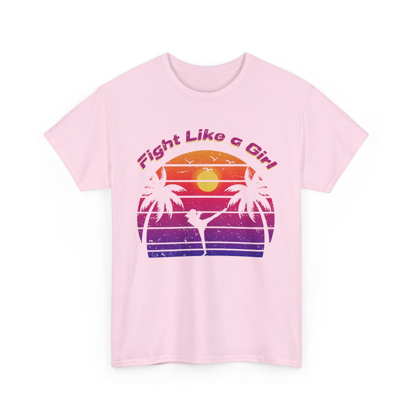 Fight Like a Girl Muay Thai Cotton Tee - Vintage Sunset