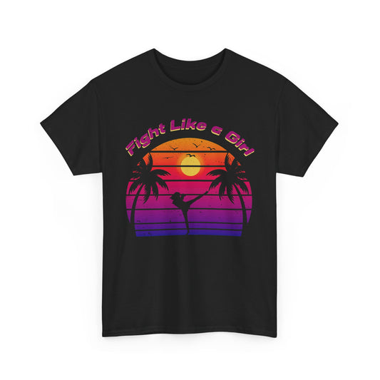 Fight Like a Girl Muay Thai Cotton Tee -  Vintage Sunset