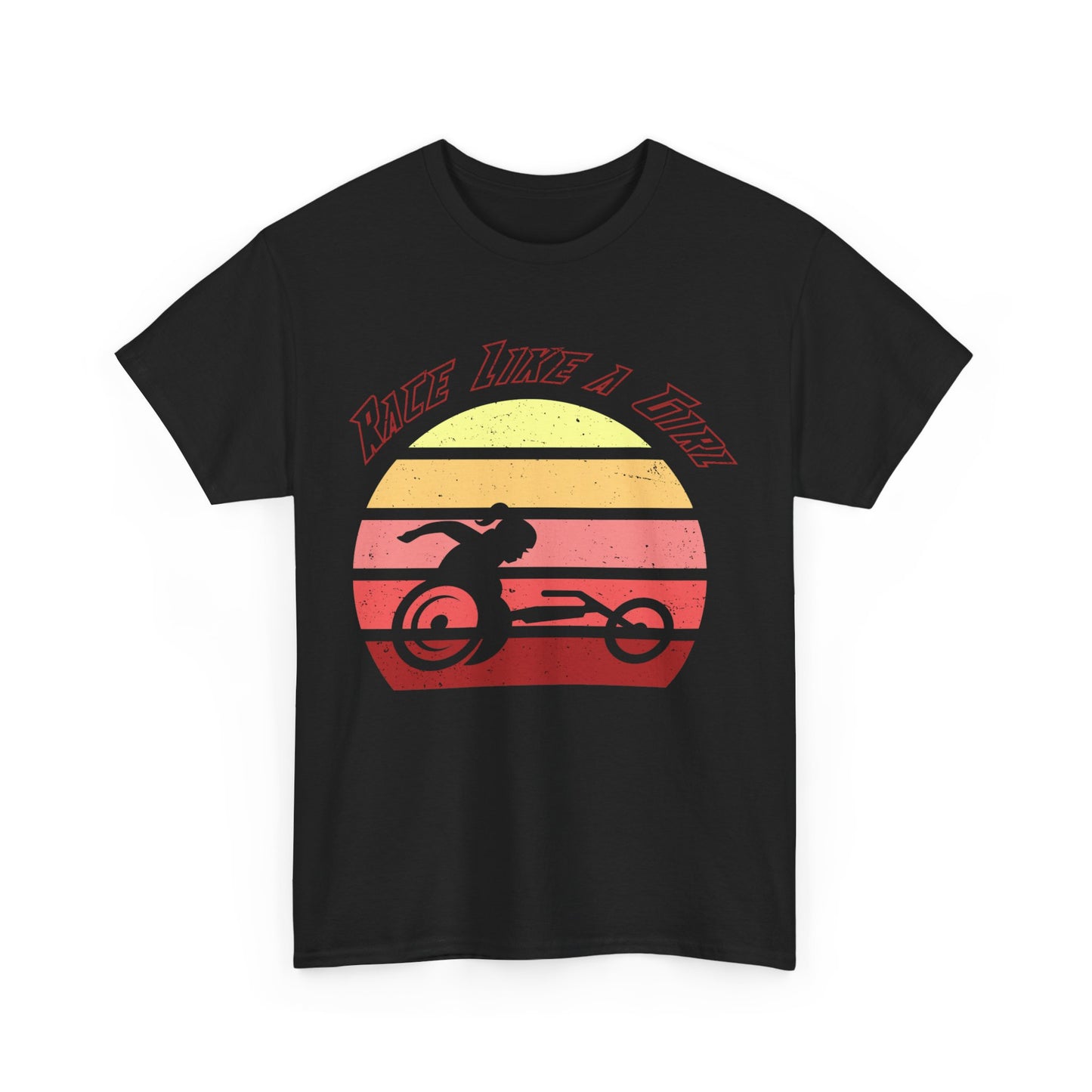 Race Like a Girl Wheelchair Racer Cotton Tee - Sundowner