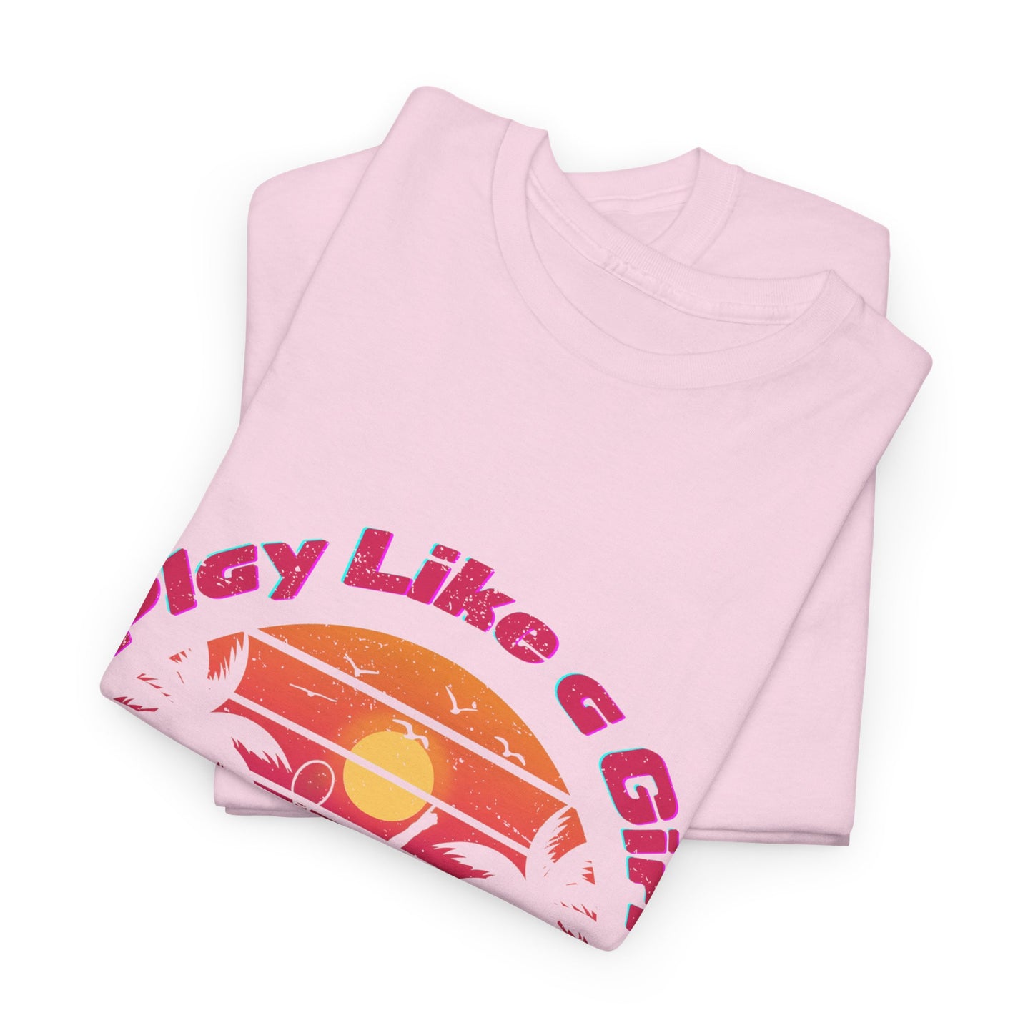 Play Like a Girl Wheelchair Tennis Cotton Tee - Vintage Sunset