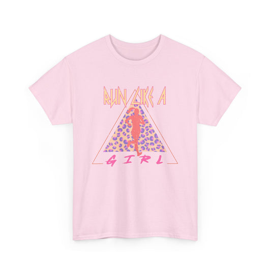 Run Like a Girl Runner Cotton Tee - Retro Rocker