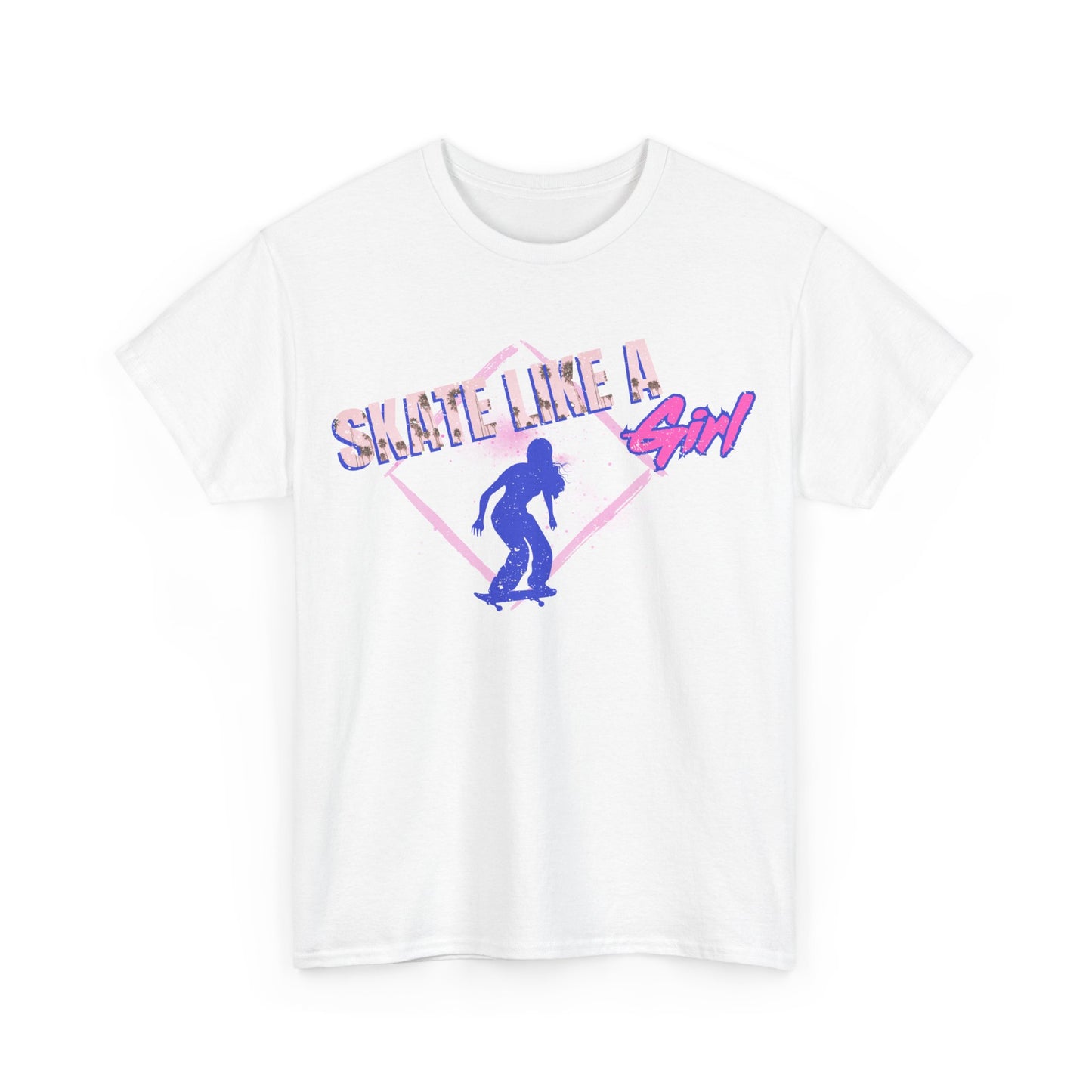 Skate Like a Girl Skater Cotton Tee - Summer Nights